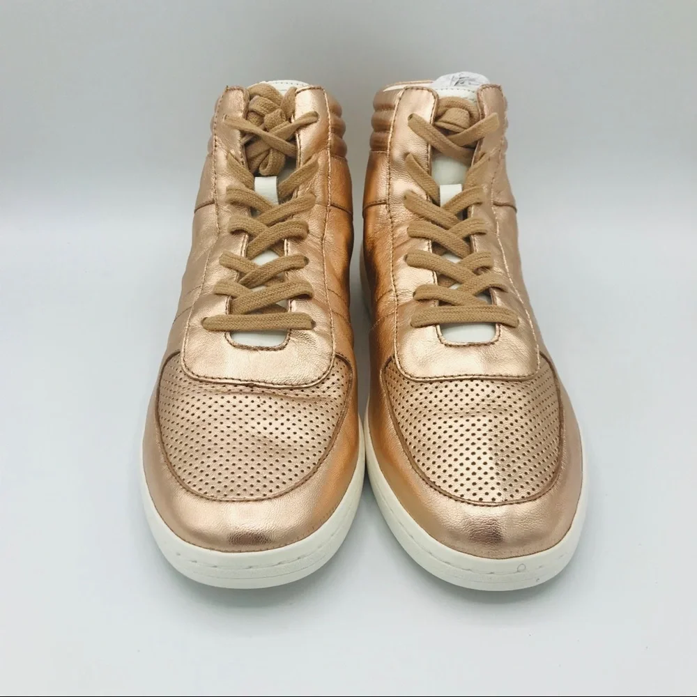 NWT DOLCE VITA ROSE GOLD LEATHER SNEAKERS - Picture 5 of 7